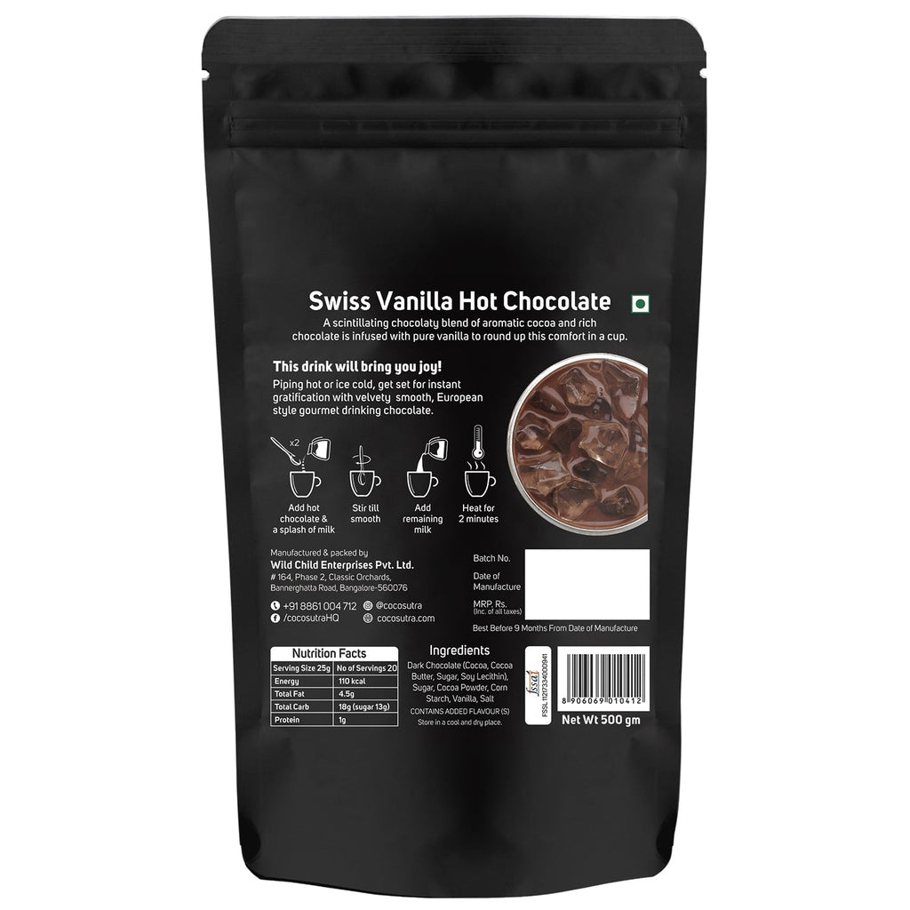Cocosutra Swiss Vanilla Hot Chocolate Mix