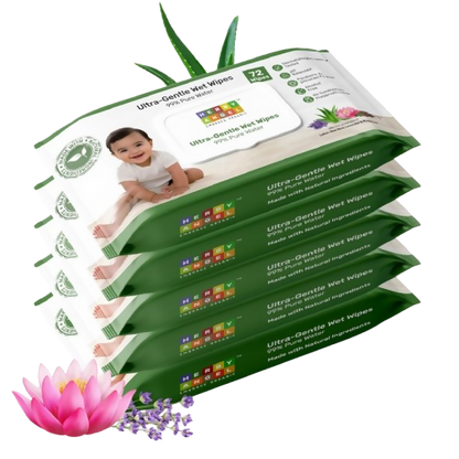 Herby Angel Ultra Gentle Baby Wipes with 99% Pure Water