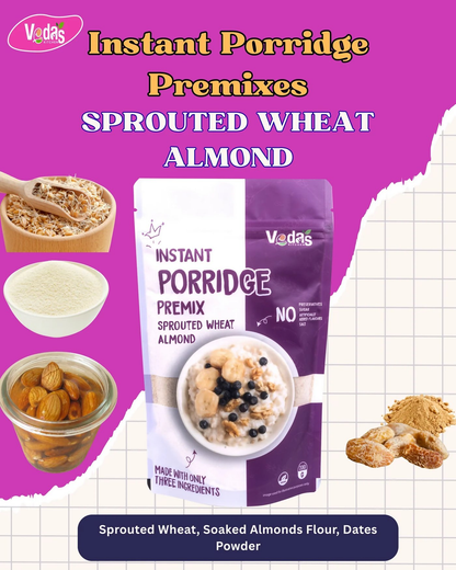 Vedas Kitchen Sprouted Wheat Almond Instant Porridge