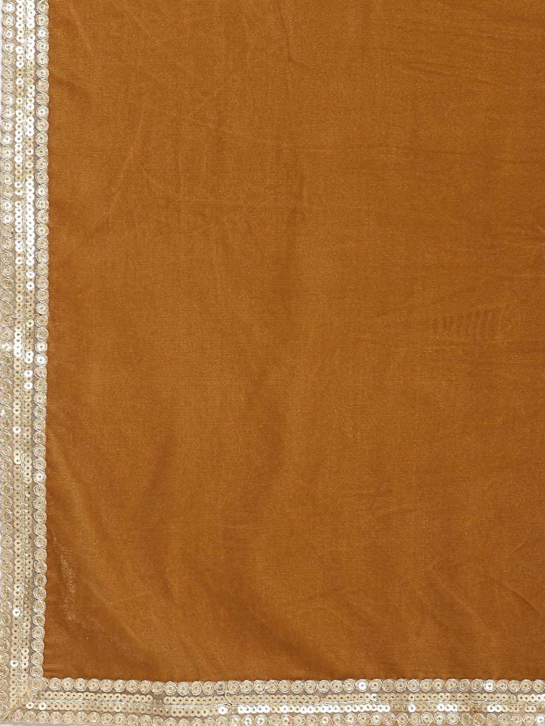 trueBrowns Brown Velvet Shawl