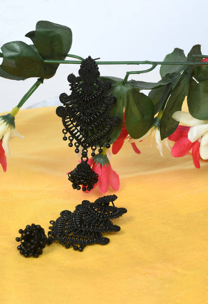 Mominos Fashion Johar Kamal Latest Design Black Color Earrings