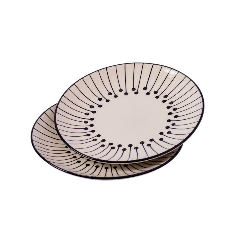 Barbara Ceramic Glossy Handcrafted Dinner Plates | Set Of 2