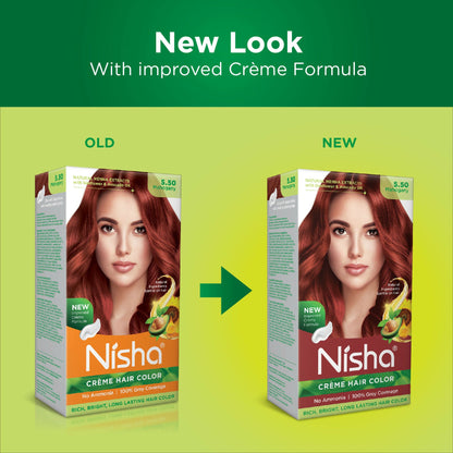 Nisha Creme Hair Color for Women - Mahogany