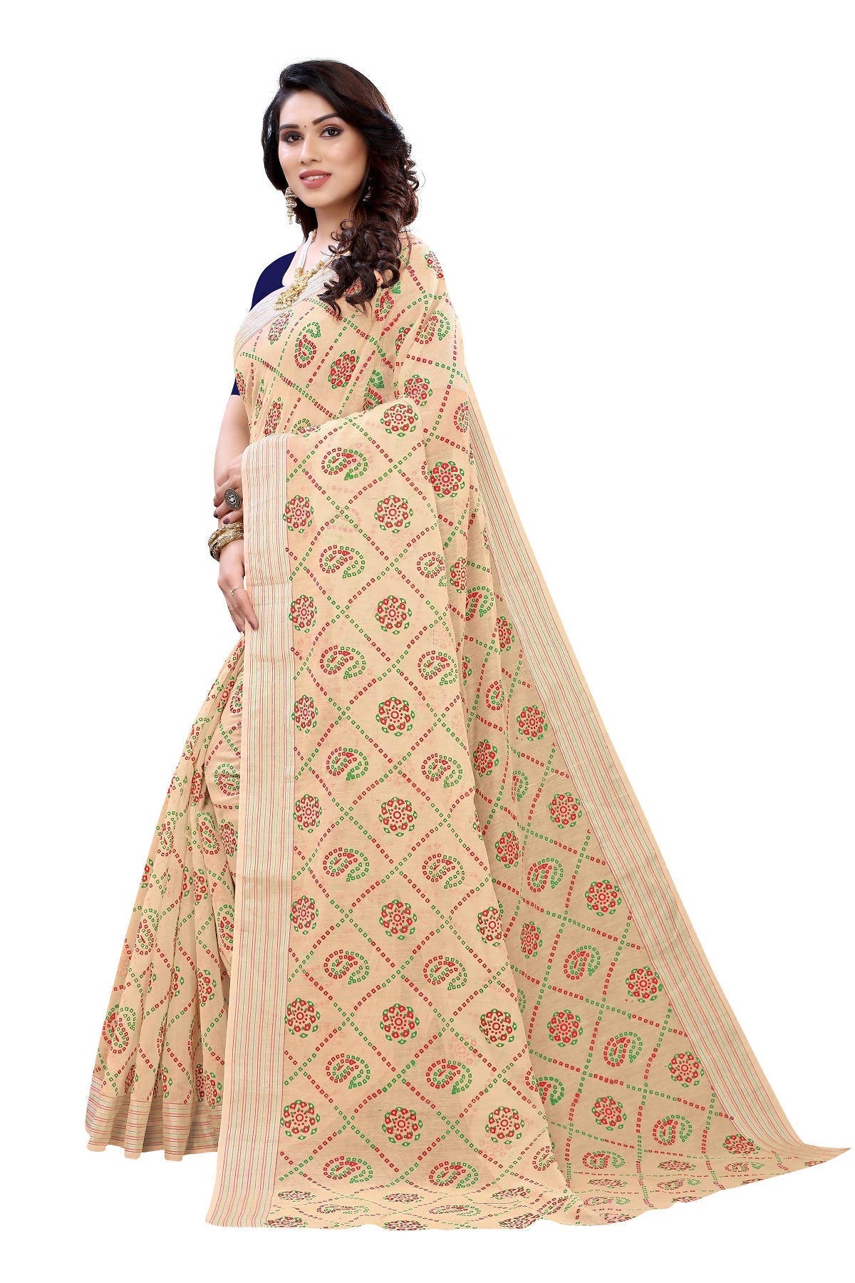 Vamika Cream Linen Jari Border Saree (CHARVI CREAM)