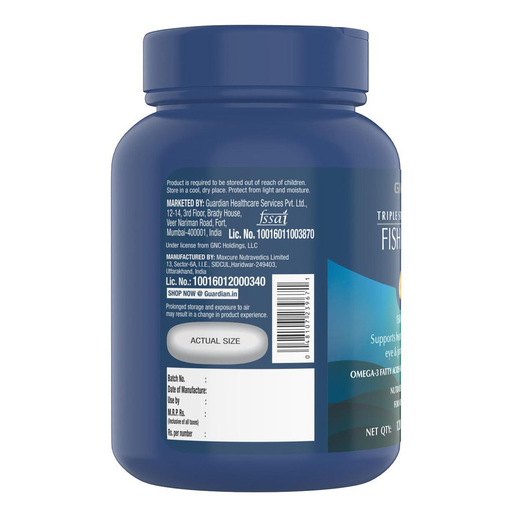 GNC Fish Oil Mini Omega 3 Capsules - 60 Caps