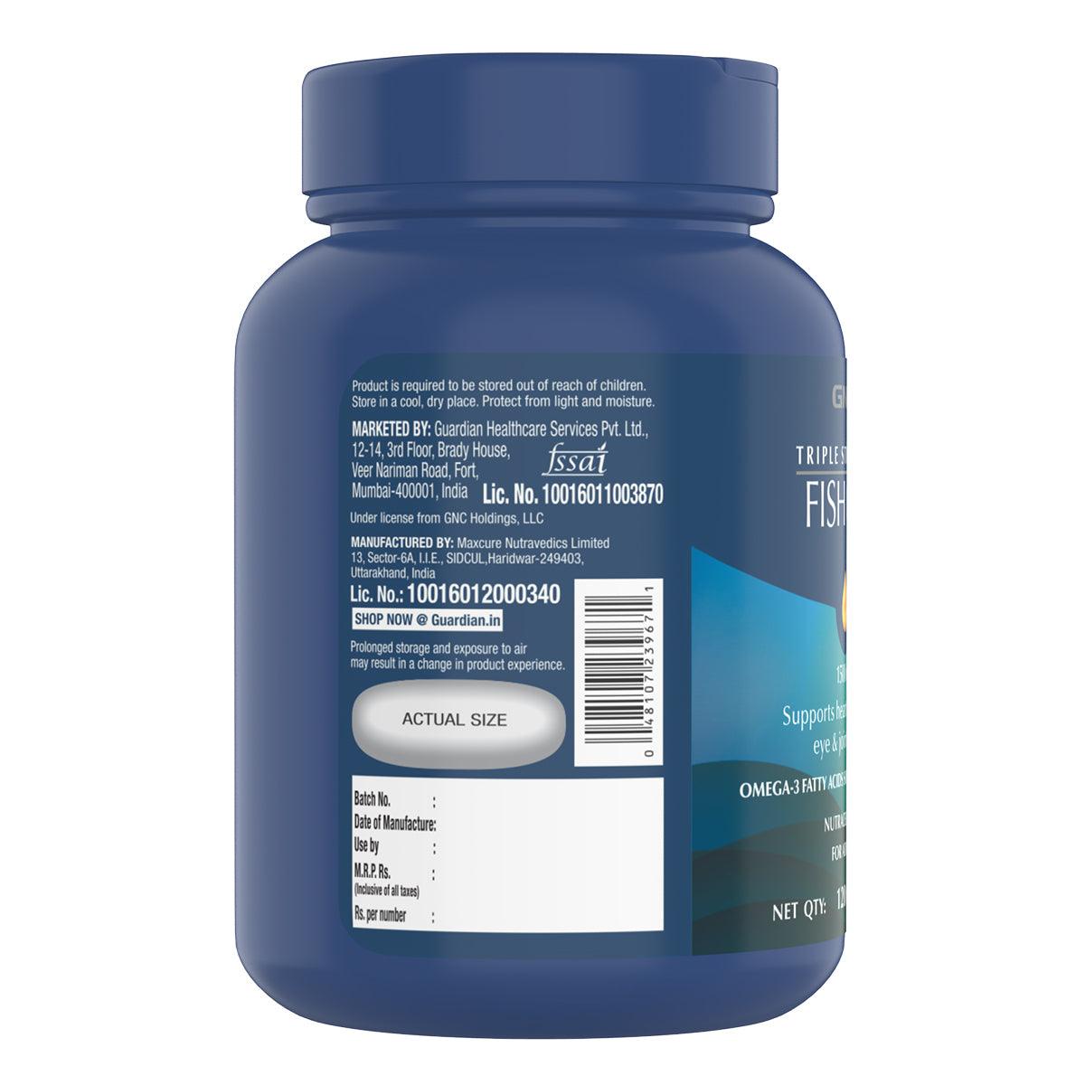 GNC Fish Oil Mini Omega 3 Capsules - 60 Caps