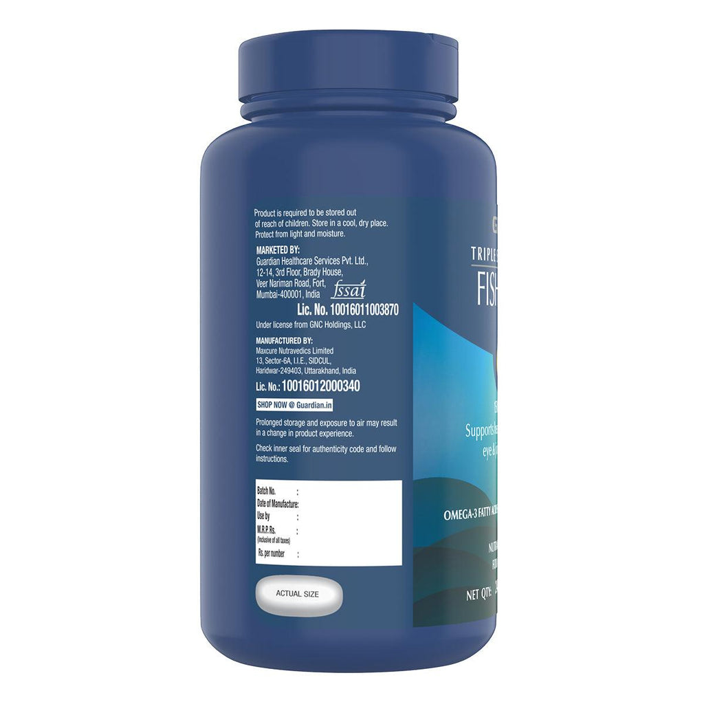 GNC Fish Oil Mini Omega 3 Capsules - 60 Caps