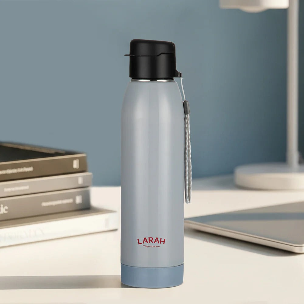 Borosil Larah Airo Round PU Thermoware Bottle 650ml Red