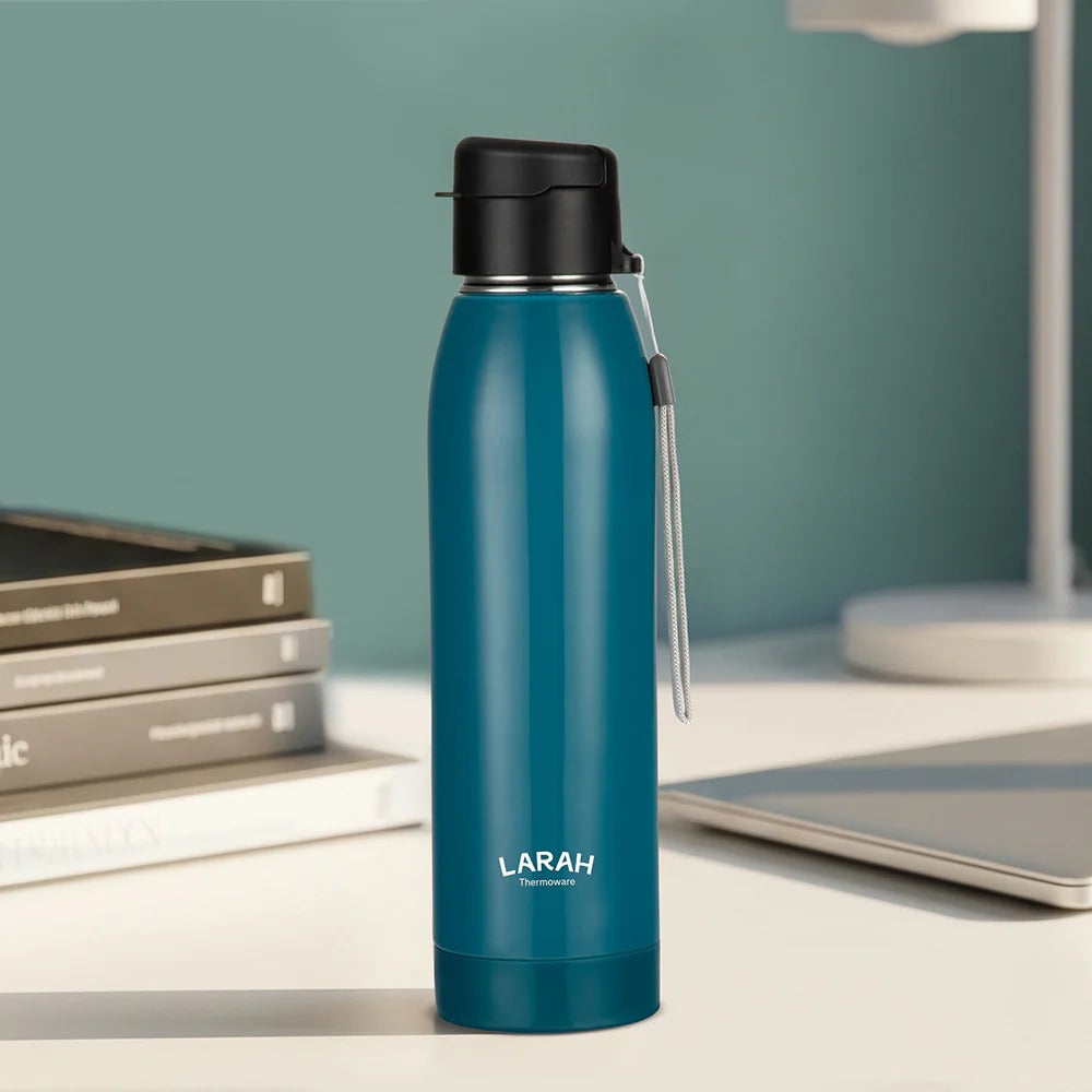 Borosil Larah Airo Round PU Thermoware Bottle 650ml Red