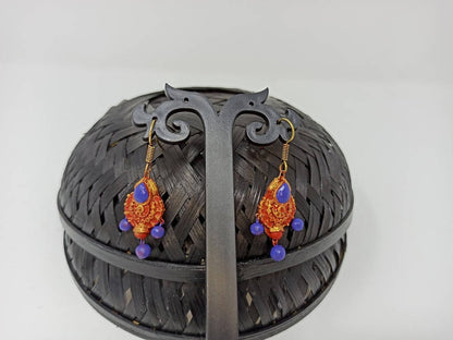Terracotta Boho Style Hangings-Golden Red And Blue
