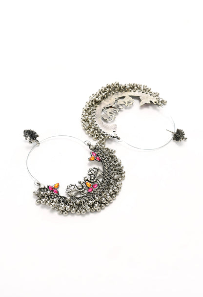 Mominos Fashion Johar Kamal Peacock Design Chandbali Earrings