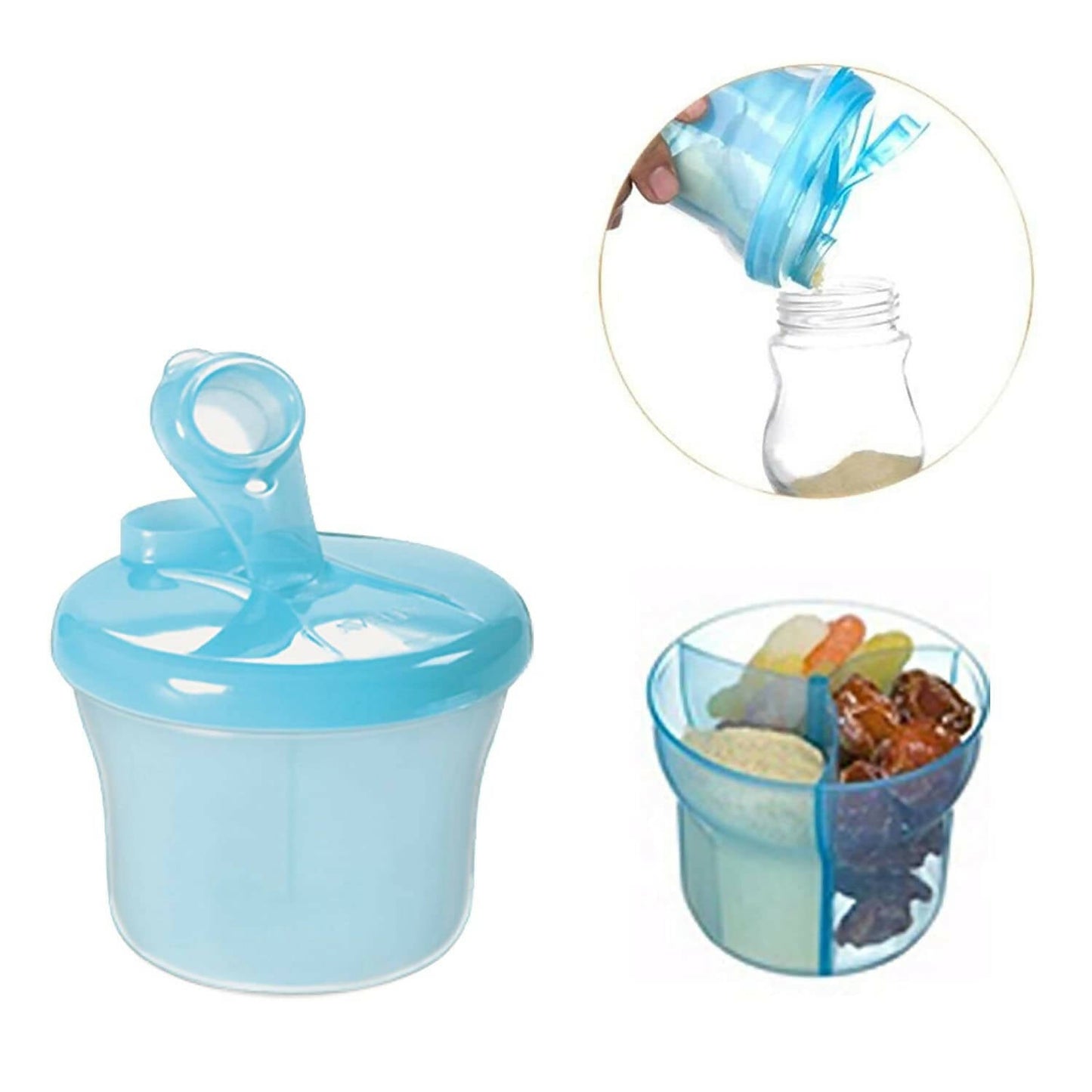 Safe-O-Kid Bpa Free, Portable Milk Powderfood Storage Box For Baby, Blue