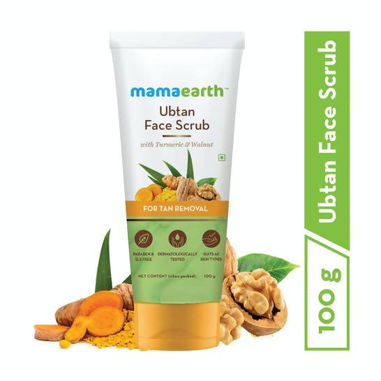 Mamaearth Ubtan Face Scrub with Turmeric & Walnut for Tan Removal - 100 gms