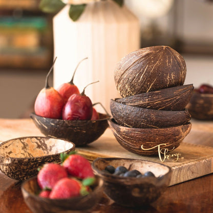 Thenga Natural Oval Coconut Shell Bowls