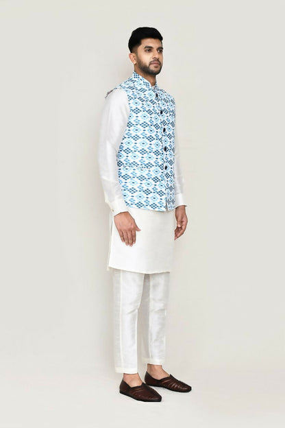Joban Fashion White Colored Cotton Based Printed Work Men's Jacket