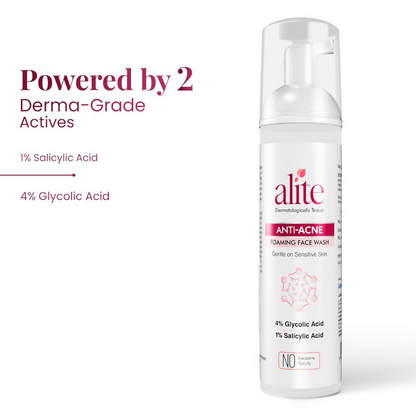 Alite Anti Acne 5-in-1 Foaming Face Wash with 4% Glycolic Acid & 1% Salicylic Acid