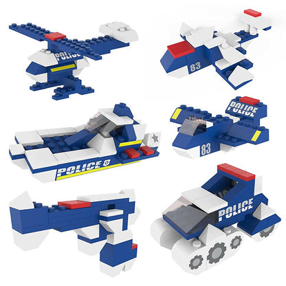 Webby 6 in 1 Police ABS Building Blocks Kit for Kids (169 Pcs)