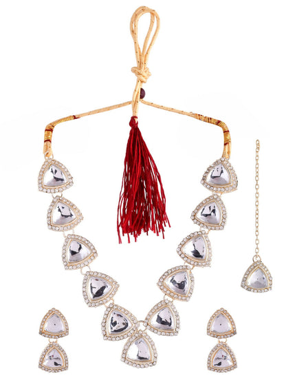 VOJ Women Silver Color stainless steel Jewellery Set
