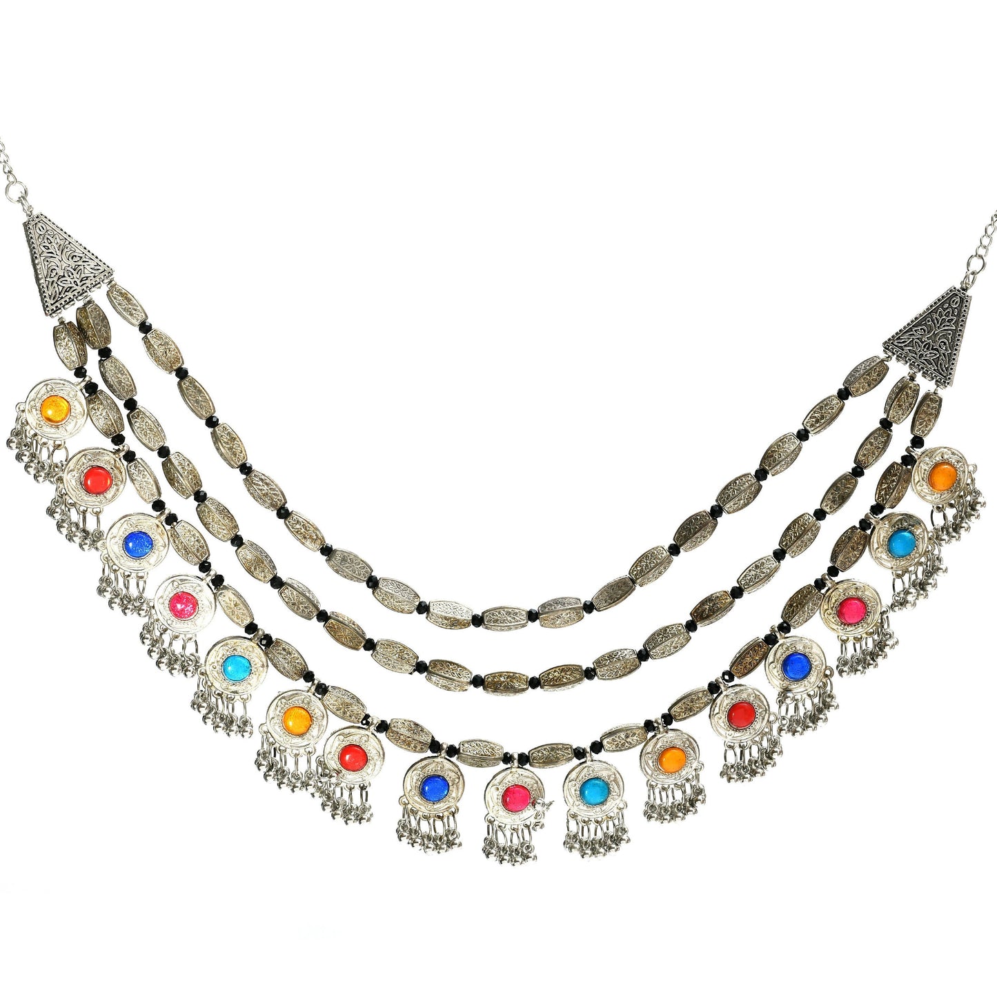 Mominos Fashion Johar Kamal Handicraft Finish Kundan Work Long Necklace For Women (Multi)