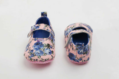 Tiny Bugs Girls Flowral Print Infants Booties - Blue