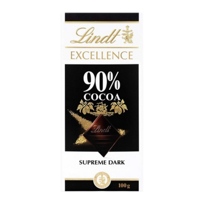 Lindt Excellence 90% Cocoa Dark Supreme Noir Chocolate Bar