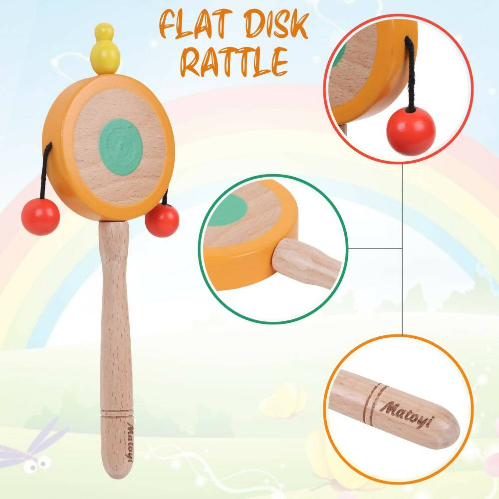 Matoyi Wooden Baby Flat Disk Rattle