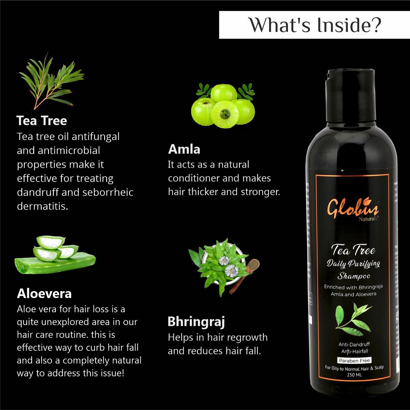 Globus Naturals Tea Tree Daily Purifying Shampoo - 250 ml