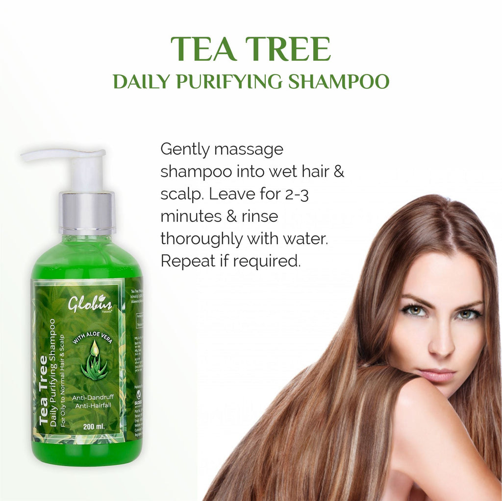 Globus Naturals Daily Purifying Tea Tree Shampoo with Aloe Vera - 200 ml