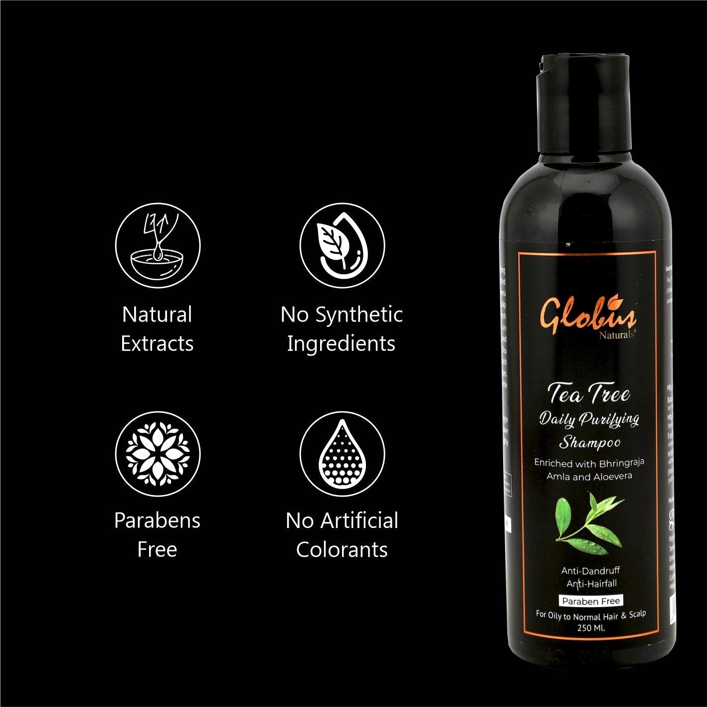 Globus Naturals Tea Tree Daily Purifying Shampoo - 250 ml