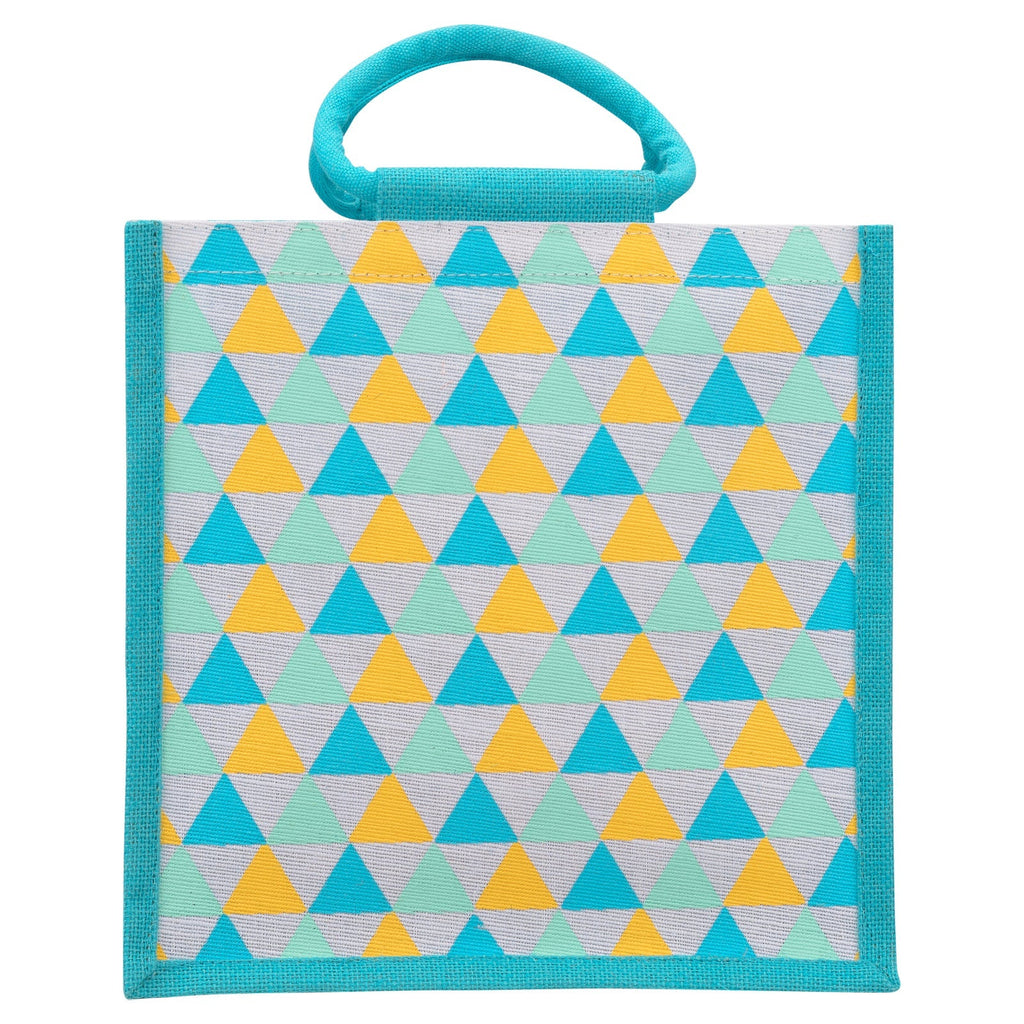 Jute Cottage Triangle Print Zipper Lunch Bag