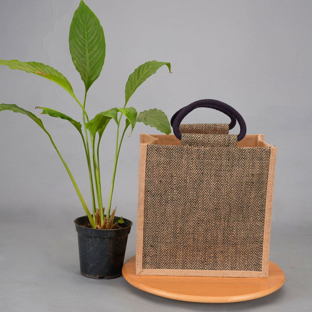 Jute Cottage Herringbone Jute Lunch Zipper