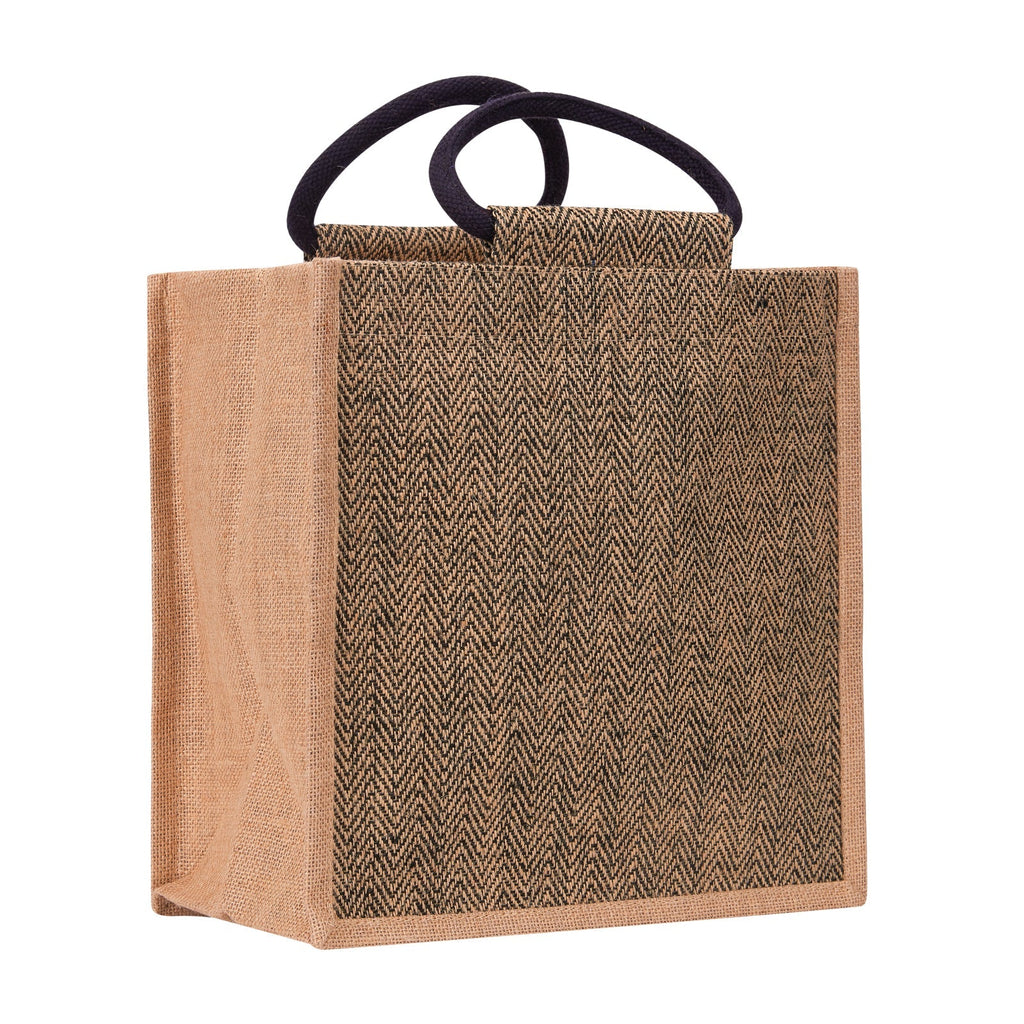 Jute Cottage Herringbone Jute Lunch Zipper 100% Genuine Jute