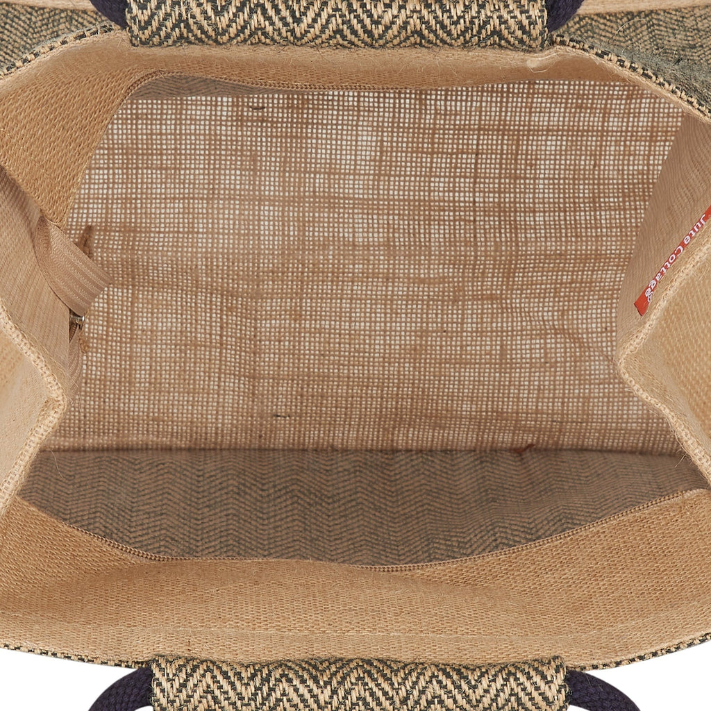 Jute Cottage Herringbone Jute Lunch Zipper