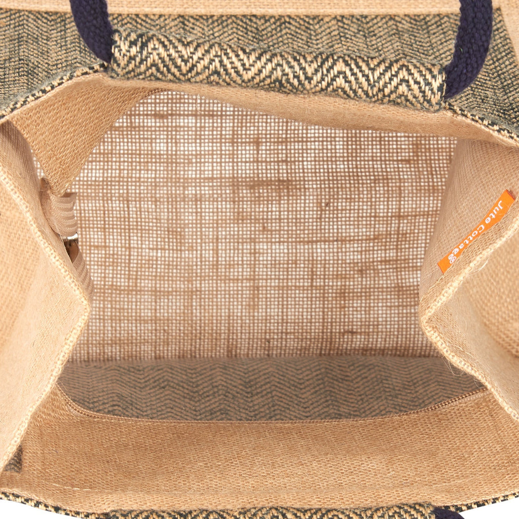 Jute Cottage Herringbone Jute Lunch Zipper
