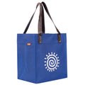 Jute Cottage Juco Pu Handle Zipper Shopping Bag With Bottom Board