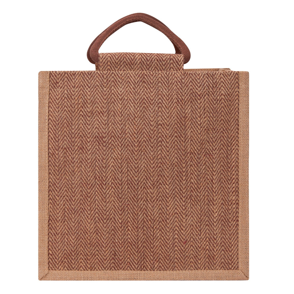 Jute Cottage Herringbone Jute Lunch Zipper 100% Genuine Jute