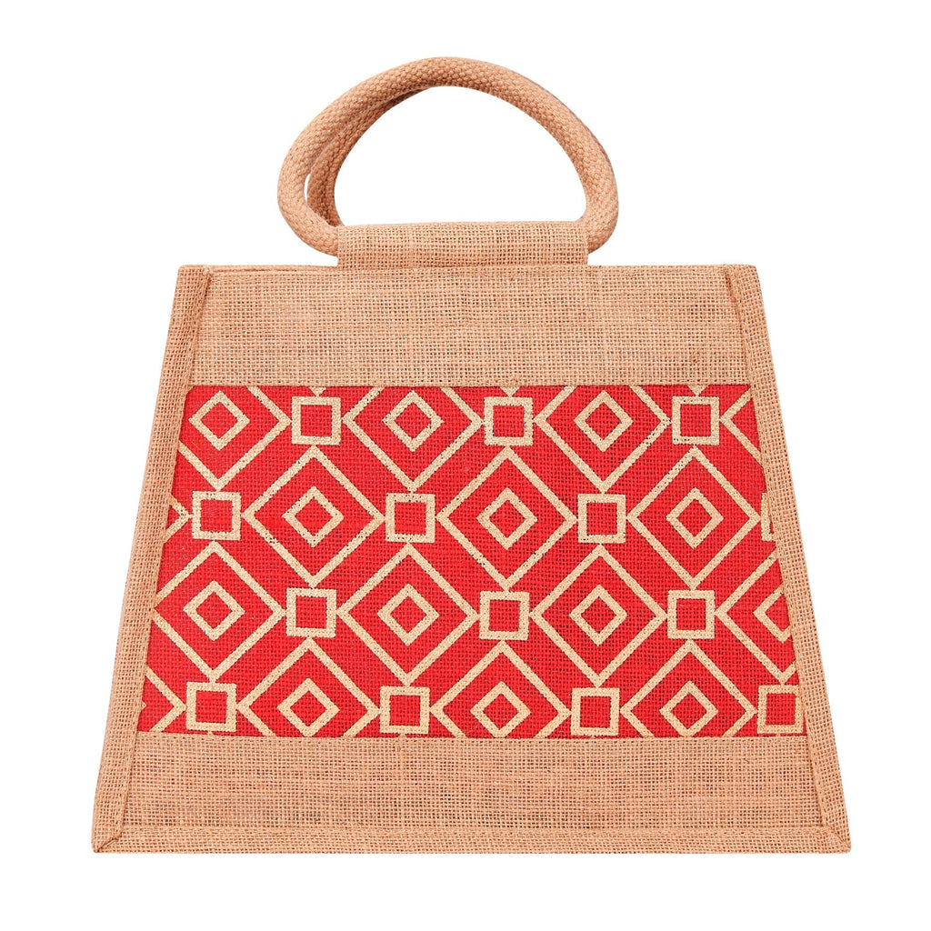 Jute Cottage Taper Zipper Lunch Bag