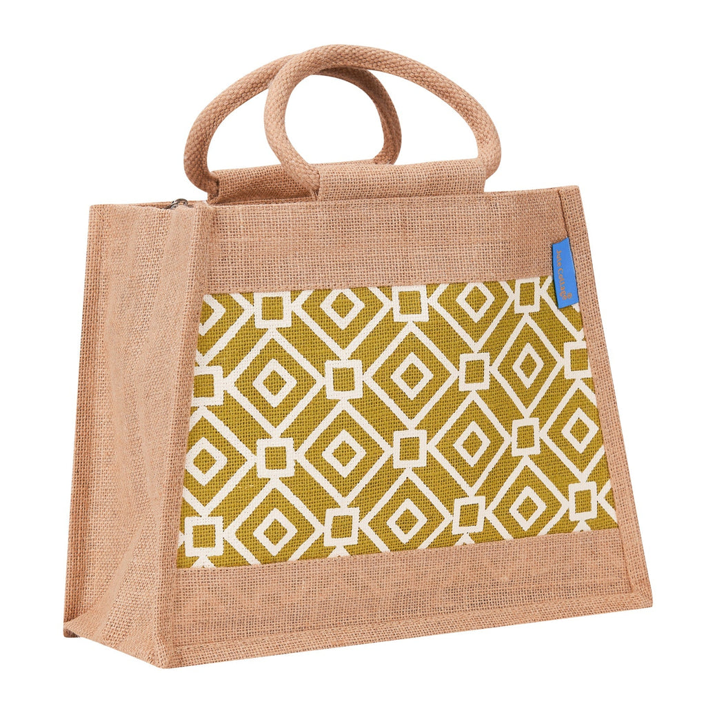 Jute Cottage Taper Zipper Lunch Bag