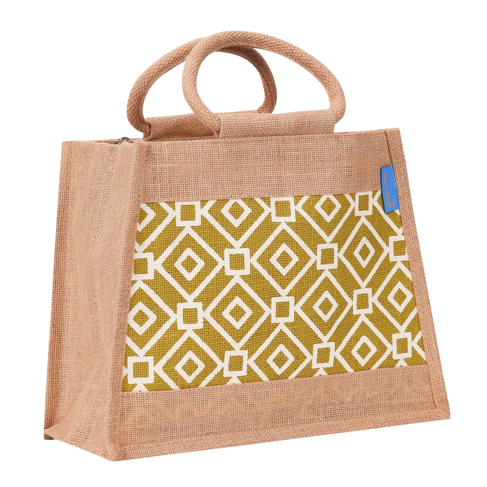Jute Cottage Taper Zipper Lunch Bag