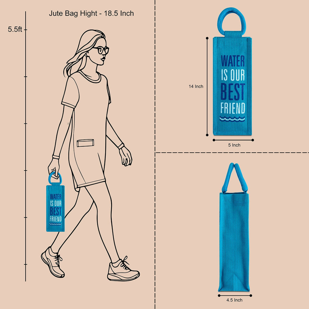 Jute Cottage Water Bottle Bag