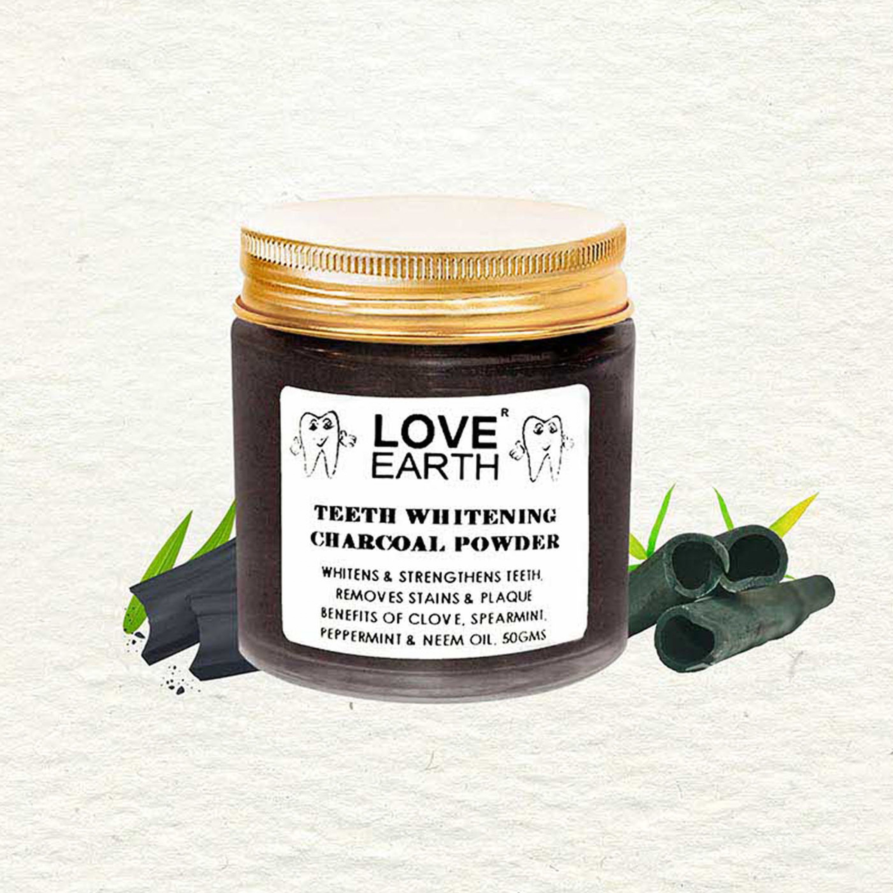 Love Earth Teeth Whitening Charcoal Powder - 50 gms