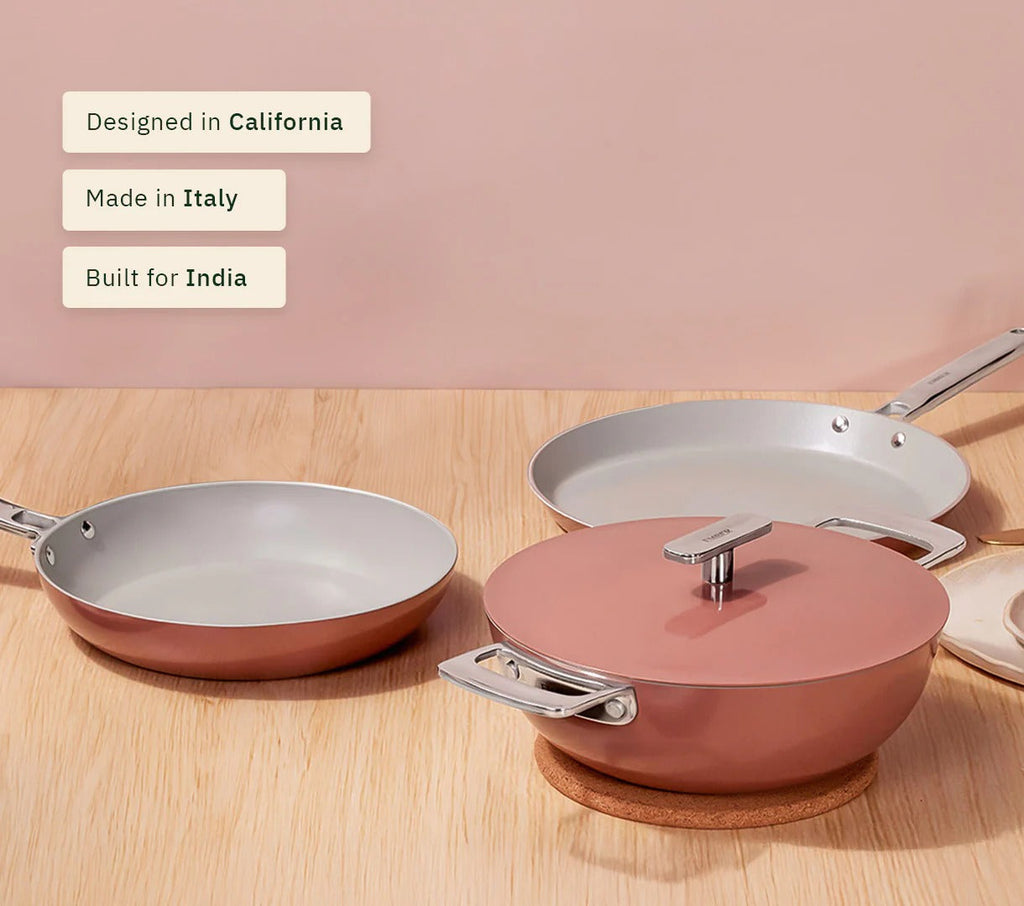 Ember Cookware Set of 3 with Storage Capri Series (Frypan+Kadai+Dutch Oven)