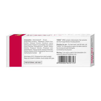 Millennium Herbal Thera Kt-z | Ketoconazole Syndet Bar 2% W/W| 75 gms x 3 Bars
