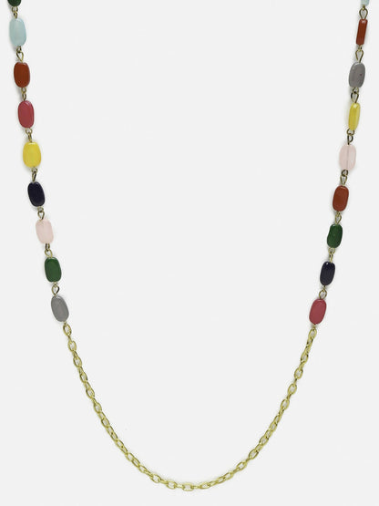 Multicolored Beaded Evil Eye Mask Chain - Ruby Raang