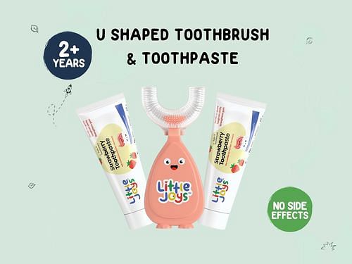 Little Joys U Shaped Toothbrush & Toothpaste - Pack of 2