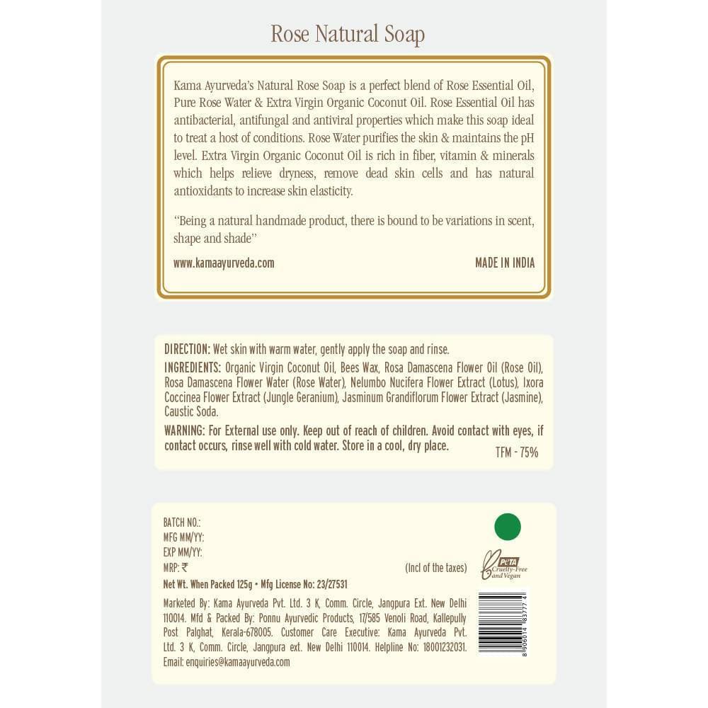 Kama Ayurveda Natural Rose Soap 125gm
