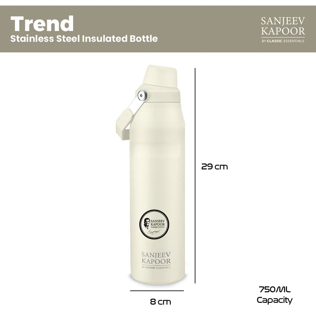 Sanjeev Kapoor by Classic Essentials Trend Insulated Water Bottle 750ml Ivory