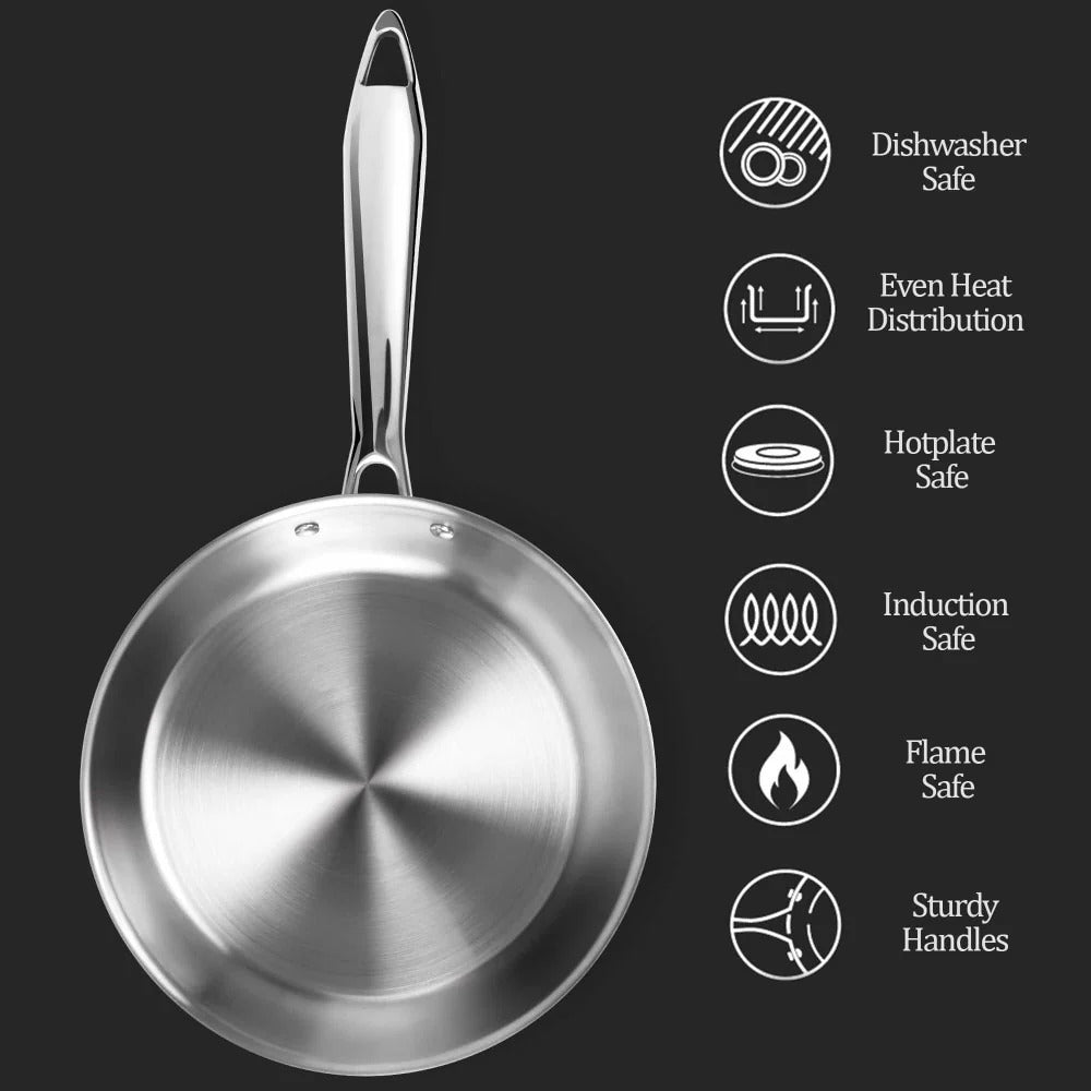 Milton ProCook Triply Stainless Steel Fry Pan with Lid
