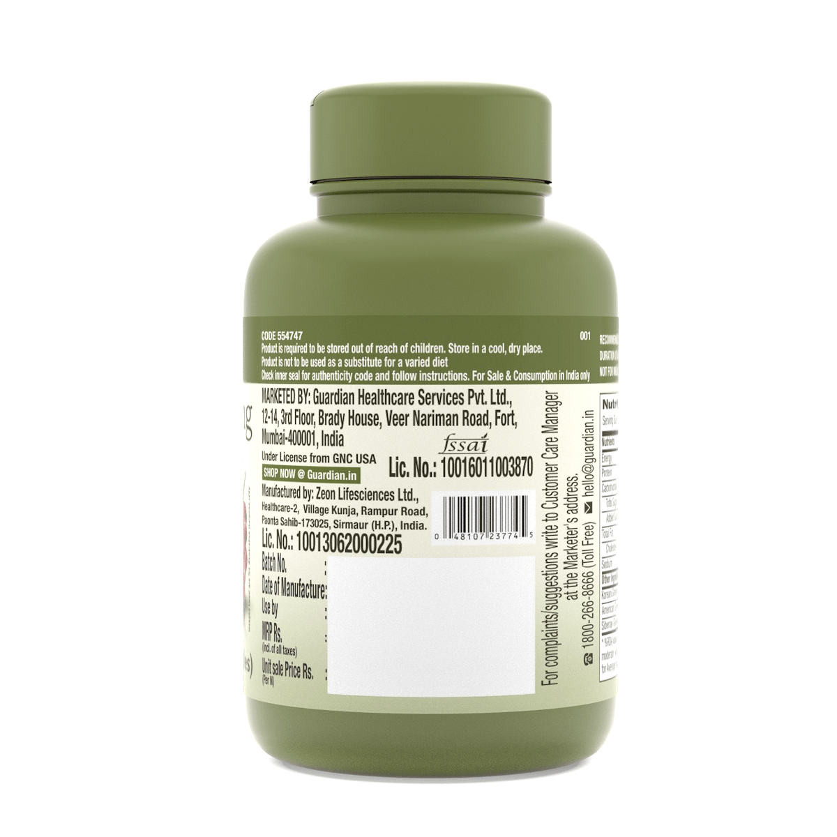 GNC Herbal Plus Triple Root Vegetarian Capsules - 60 Caps
