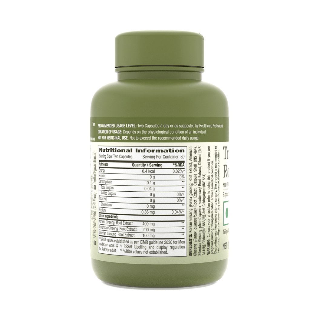 GNC Herbal Plus Triple Root Vegetarian Capsules - 60 Caps